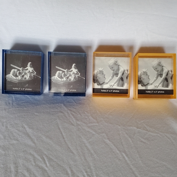 Mini 2x2 inch Picture Frames Yellow Blue Kids Photos Art - Picture 2 of 11